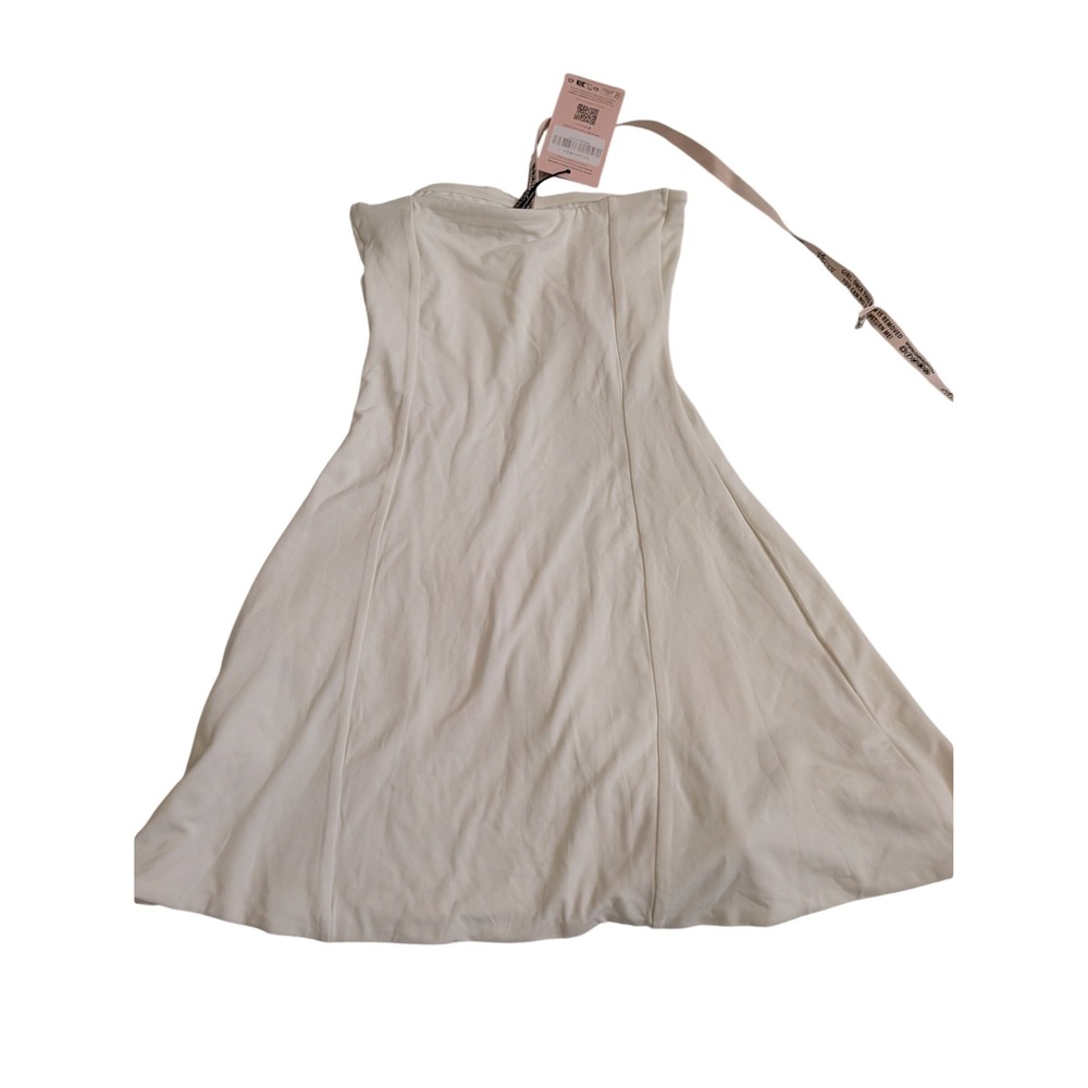 Oh Polly Brielle White Bandeau Mini Dress Strapless Bodycon Side Split US 4 NEW - Picture 7 of 10